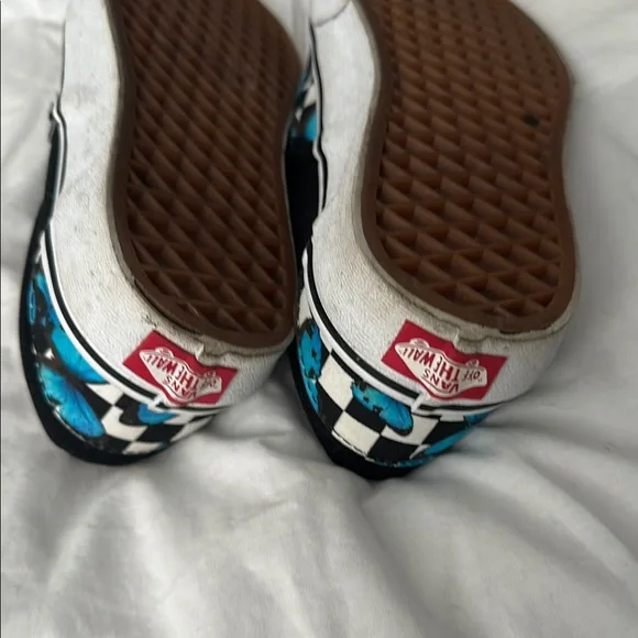 Women’s Slip-On Shoes with Blue Butterfly Design - Picture 4 of 5